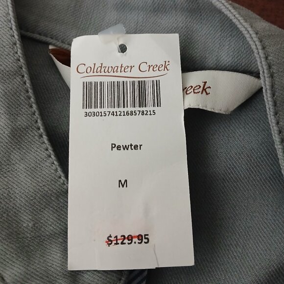NWT Coldwater Creek Long Jacket M Pewter Gray Button Front - Picture 8 of 9